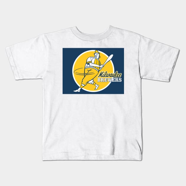 Classic Brewers Hitter Kids T-Shirt by Glory Forghan Top.Art